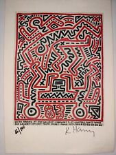 Keith Haring COA Vintage Signed Art Print on Paper Limited Edition Signed Litho picture