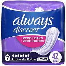 Always Discreet Incontinence Pads, Ultimate Extra Protect Absorbency,  42 CT picture