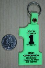 Uson Corporation Houston Texas You're #1 Green Keychain Key Ring #33001 picture