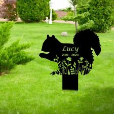 Personalized Squirrel Memorial Stake,Squirrel Metal Sign Pet Grave Markers picture