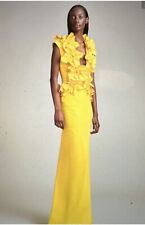 Greta Constantine formal yellow floral Gown Absolutely STUNNING picture