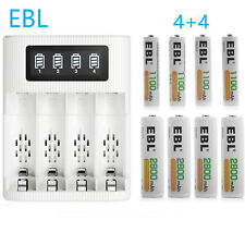EBL AA AAA Rechargeable Batteries （4* AA + 4* AAA ) 1.2V w/ LCD Battery Charger picture