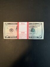 $100 in new $5 Bills - 20 Uncirculated Five Dollar Bills In Sequential Order picture