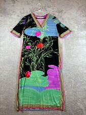 Vintage Leonard Paris Silk Jersey Mikado Dress Women 1970s 80s Floral Glam Rare picture