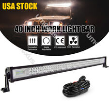 40 Inch LED Work LIGHT BAR Tri Row Spot Flood Combo Truck Offroad ATV SUV Light picture