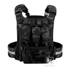 KRYDEX FCPC V5 Plate Carrier Tactical Vest Zip-On Back Panel Banger Black Camo picture