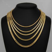 Franco Chain 14K Yellow Gold-Plated Hollow Sterling Silver 925 All Sizes picture