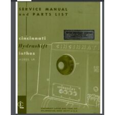 Cincinnati LR Hydrashift, Lathe, Service and Parts Manual 1962 Comb Bound 94 pgs picture