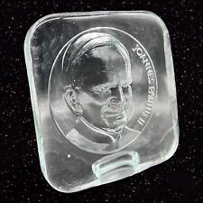 Vintage Clear Joannes Paulus ll Paperweight Art Glass Standing 6”T 6”W picture