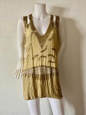 Vintage French Flapper Dress Costume Opera Hand Beaded Couture 1920s picture