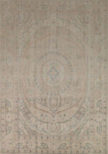 Beige Medallion Floral Tebriz Living Room Area Rug 8x11 Hand-knotted Wool Carpet picture