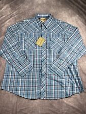 Wrangler Shirt Mens XXL Western Pearl Snap Plaid Long Sleeve NWT picture