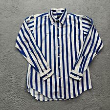 Vintage James River Traders Mens Shirt Medium Blue White Stripes Button Up picture