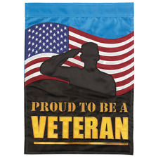 Proud To Be A Veteran Double Applique Flag large picture