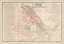 1950 Map of Baghdad Iraq Middle East Iraqi Decor Poster Print picture