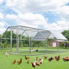 Large Walk-in Metal Coop Chicken Run Backyard Hen House Poultry Habitat Cage picture