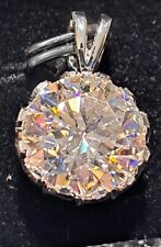 *CERTIFIED* STUNNING 7.55 Ct WHITE ROUND BRILLIANT CUT HPHT DIAMOND PENDANT  picture