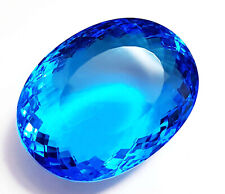 175 Ct Blue Aquamarine Topaz Loose Gemstone Oval Shape Large Size Gems picture