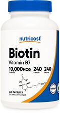 Nutricost Biotin (Vitamin B7) 10,000mcg (10mg), 240 Capsules picture