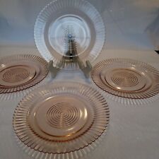 4 MacBeth Evans PETALWARE PINK Depression Glass Dinner Plates 9.5