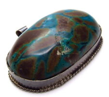 Vintage Old Sterling Silver Chrysocolla Pendant picture