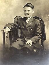 PH Photograph 1900-10's Young Man Sits For Portrait Smile  picture