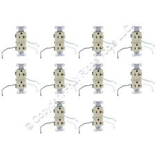 10 Hubbell Ivory COMMERCIAL Duplex Receptacles Wire Leads 5-20R 20A 125V CR20IP1 picture