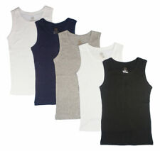 Pajama R Us Boys 5 Pack Ribbed Tank Tops Size 2T/3T 4T/5T 4/5 6/8 10/12 14/16 18 picture