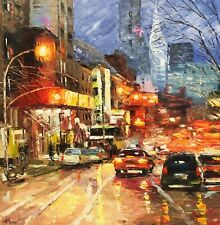 Back in the City by Elena Bond Original Mixed Media on Canvas UNFRAMED picture