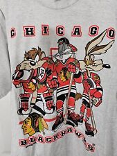VTG 90s  Chicago Blackhawks Looney Tunes NHL T Shirt AN31934 picture