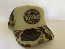 Vintage Waylon Jennings Hat Hunting Trucker Hat snapback Camo Cap Concert Hat picture