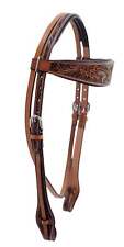 Majestic Ally Super Leather Antique Quick Bit Change Padded Brow-band Headstall picture