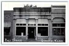 c1940's Post Office Building Strong Kansas KS RPPC Photo Vintage Postcard picture