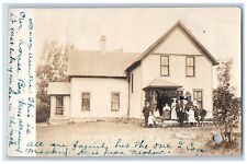 Lakota North Dakota ND Postcard RPPC Photo Residence House Scene 1907 Antique picture