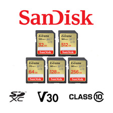 Sandisk SD Extreme Card 32GB 64GB 128GB 256GB 512GB SDXC Camera Flash Memory V30 picture