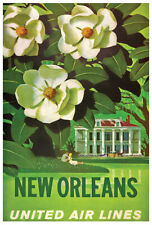 United Airlines - New Orleans - 1960s - Vintage Travel Poster picture