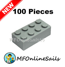 **NEW** 100x LEGO 2x4 Light Bluish Gray Bricks Piece # 3001 - BULK large bricks picture