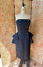 Vintage Victor Costa Dress S Black Strapless Dress picture
