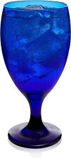 Cobalt Iced Tea Glasses, Stylish Cobalt Blue Drinking Glasses Set of 12 picture