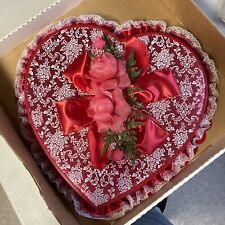 18” Vintage Thurman's Valentine Red Heart Box Candy Chocolates Flowers 1960'S picture