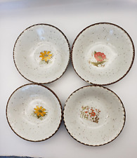 4 Vintage Otagiri Stoneware Cereal Bowls Speckled picture