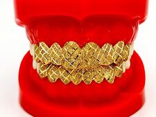 SOLID 10K 14K YELLOW GOLD PRINCESS+DUST CUT HANDMADE CUSTOM FIT GRILL GRILLZ  picture