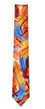 Men's Jerry Garcia Designer Necktie -  Orange, Lavender, Yellow and Blue - NWT picture