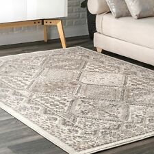 nuLOOM Transitional Vintage Geometric Tiles Area Rug in Beige, Ivory picture