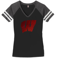Women's Wisconsin Badgers Ladies Bling V-neck Shirt S-3XL T-shirt picture