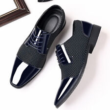 Men Dress Lace Up Oxfords Formal Business Flat Leather Pointed Toe Wedding Shoes picture