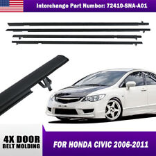 4pc Weatherstrip Window Moulding Trim Seal Belt For 2006-2011 Honda Civic Qyqbth picture