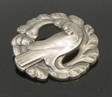 GEORG JENSEN DENMARK 925 Silver - Vintage Dove Bird Round Brooch Pin - BP9240 picture