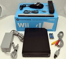 Nintendo Wii BLACK Home Video Game Console System Bundle Mario Online RVL-101 picture