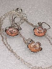Set of Boma 925 Silver Floral Jewelry Necklace Earrings 20